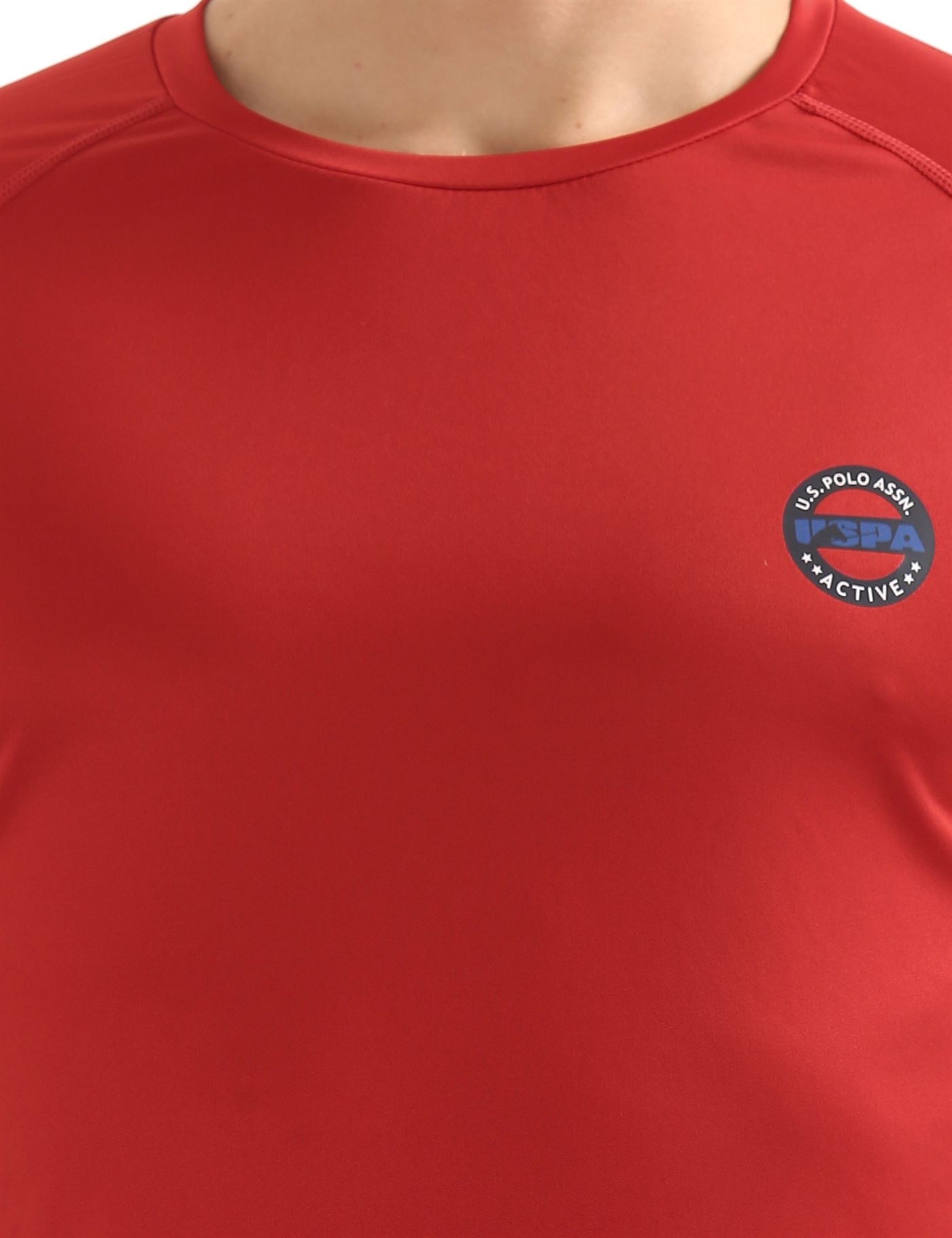 U.S.Polo Assn. Men's Half Sleeve Regular Fit Red Round Neck T-Shirt